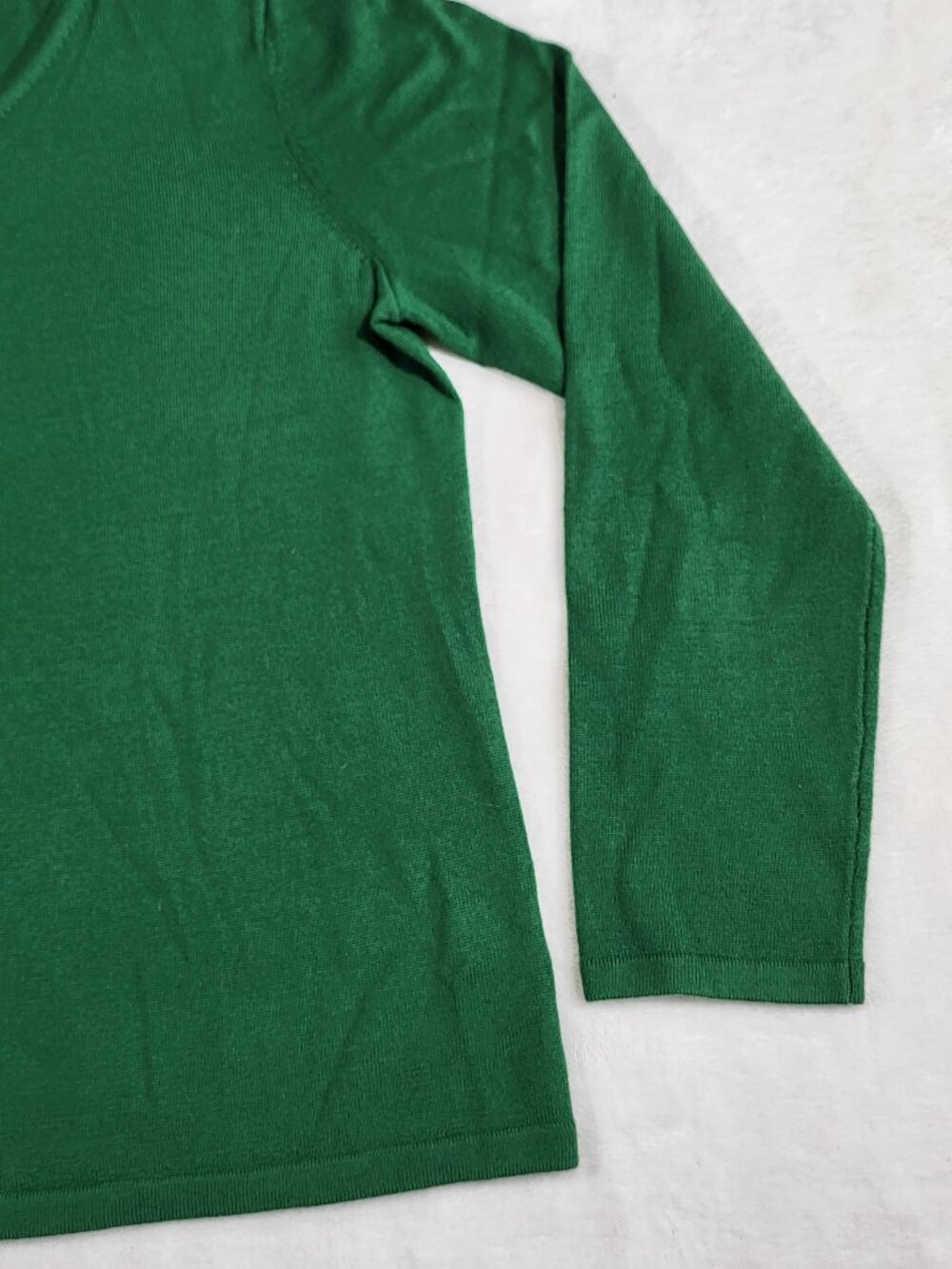 Pendleton 100% Merino Wool Green V-Neck Womens Sweater - Size M - Picture 4 of 9